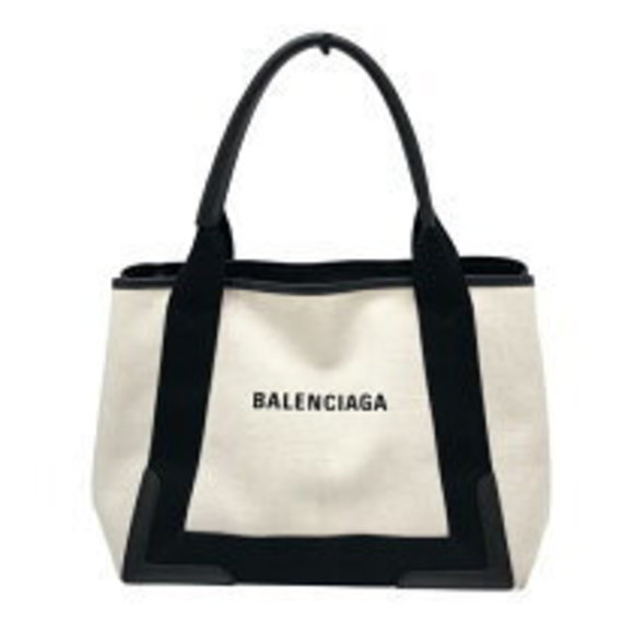 Balenciaga Cabas white handbag canvas Blue black Navy - Picture 1 of 7